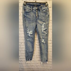 Judy Blue Light Blue Ripped Skinny Jeans